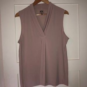 Anne Klein Blush/Pale Pink Sleeveless Blouse Large